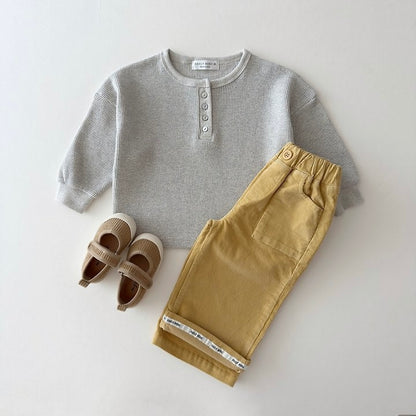 [PRE-ORDER] Waffle Henley Long Sleeve Tee