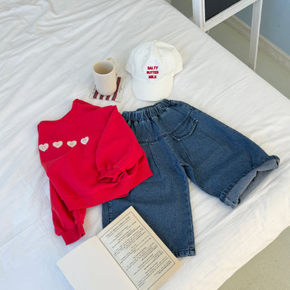 [PRE-ORDER] Mini heart embroidery sweatshirt