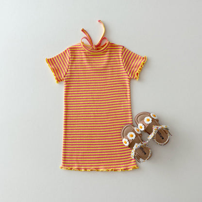 [PRE-ORDER] Striped ribbon dresss