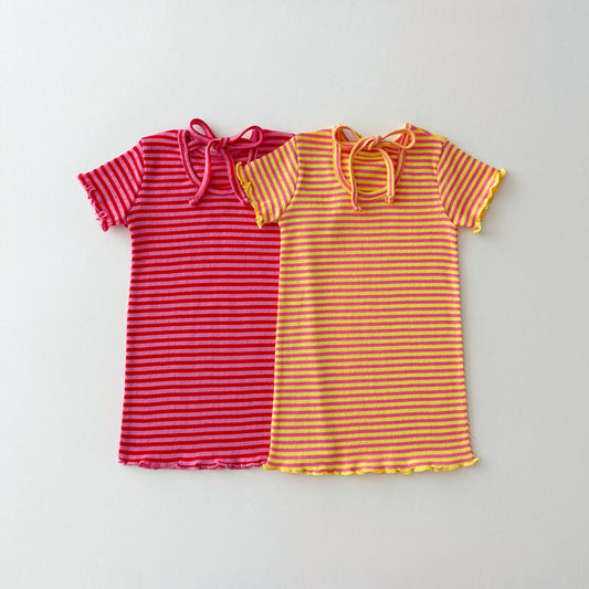 [PRE-ORDER] Striped ribbon dresss