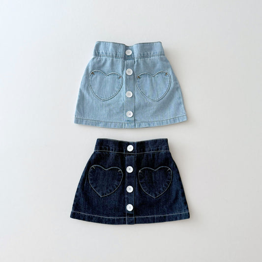 [PRE-ORDER] Heart denim skirt