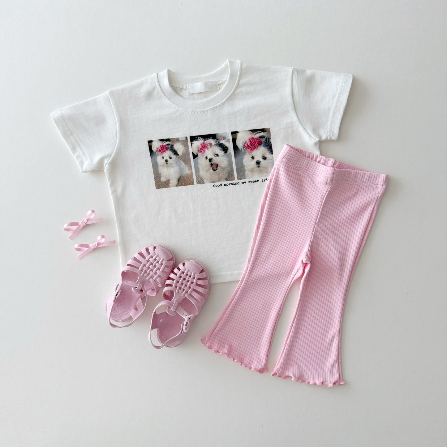 Cooling boot-cut leggings [yellow, pink]