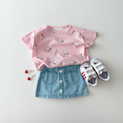 [PRE-ORDER] Heart denim skirt