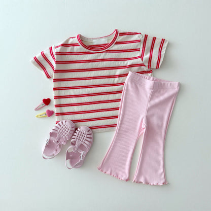 Cooling boot-cut leggings [yellow, pink]