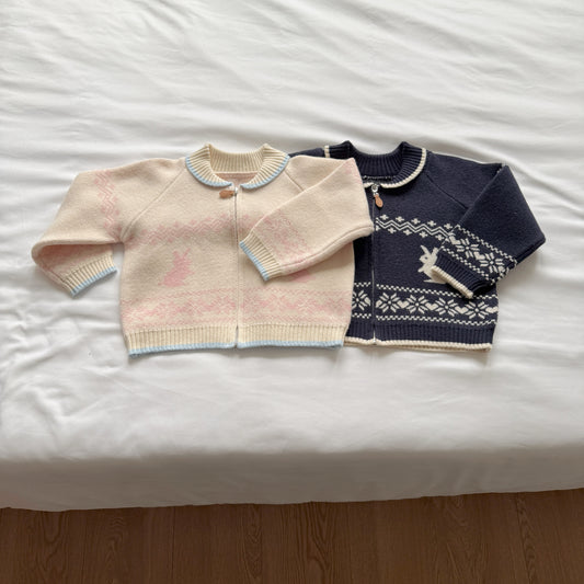 [PRE-ORDER] Bunny Nordic Knit Zip-up