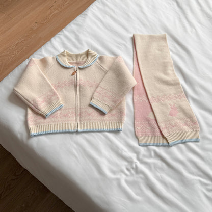 [PRE-ORDER] Bunny Nordic Knit Zip-up