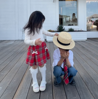 Jupe en laine à rubans