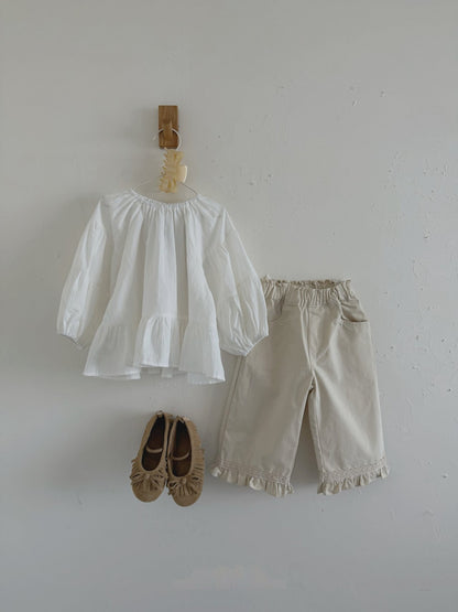 [PRE-ORDER] Frilled Lace Cotton Pants