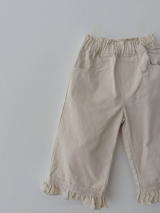 [PRE-ORDER] Frilled Lace Cotton Pants
