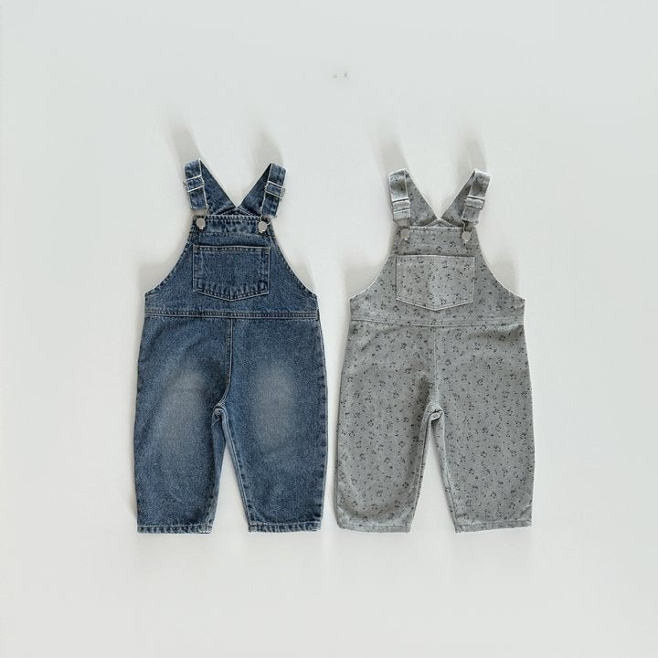 [PRE-ORDER] Denim floral overalls