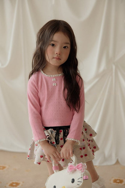 [PRE-ORDER] Ribbon Button Long Sleeve Tee