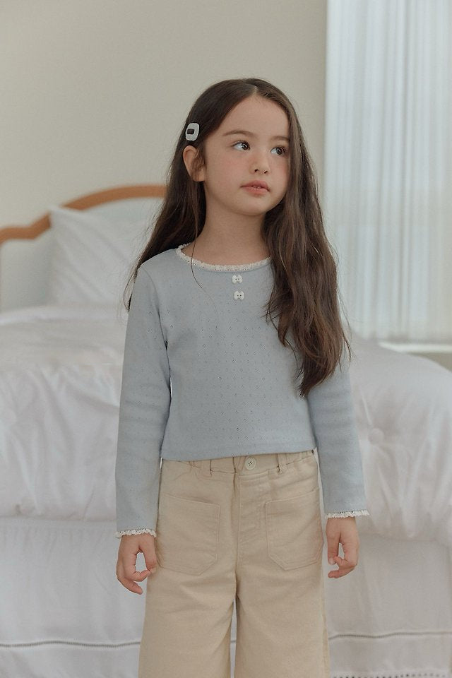 [PRE-ORDER] Ribbon Button Long Sleeve Tee