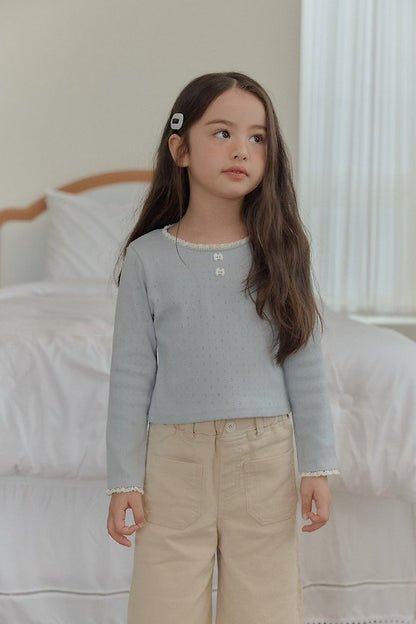 [PRE-ORDER] Ribbon Button Long Sleeve Tee