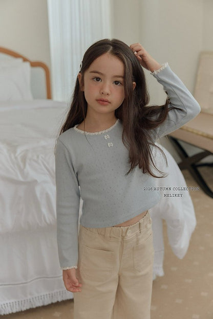 [PRE-ORDER] Ribbon Button Long Sleeve Tee