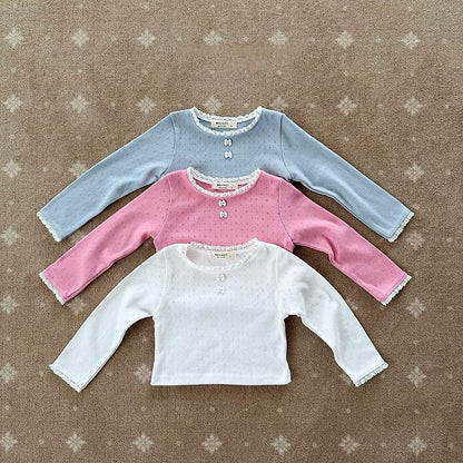 [PRE-ORDER] Ribbon Button Long Sleeve Tee