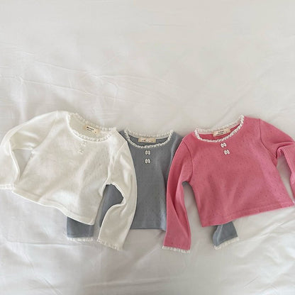 [PRE-ORDER] Ribbon Button Long Sleeve Tee
