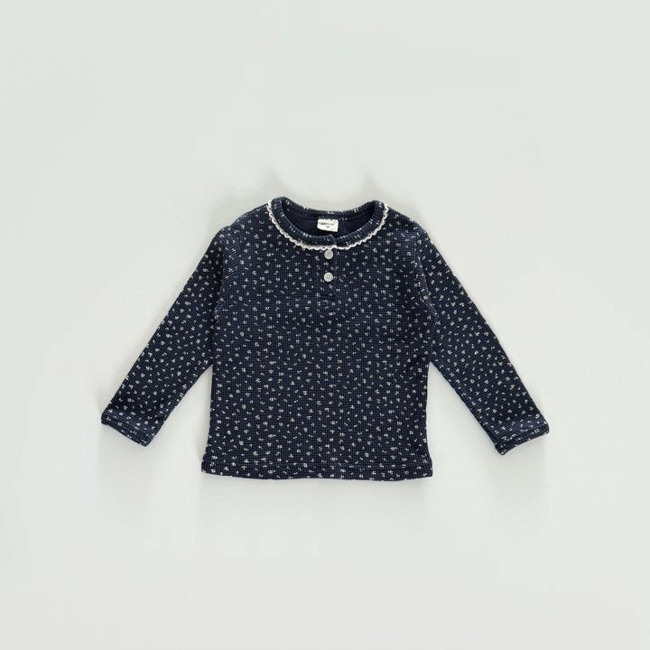 [PRE-ORDER] Flower waffle lace tee