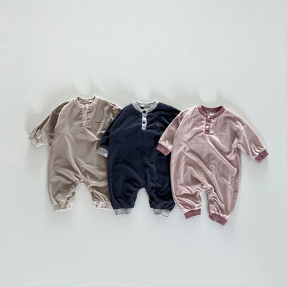 [PRE-ORDER] Color block henley onesie