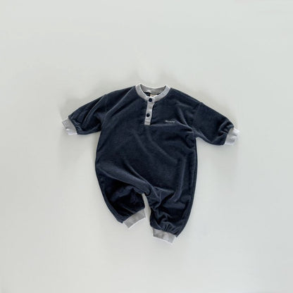 [PRE-ORDER] Color block henley onesie