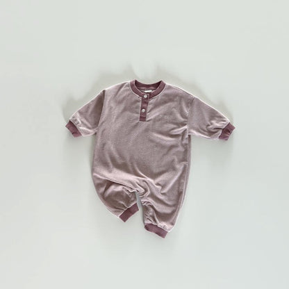 [PRE-ORDER] Color block henley onesie