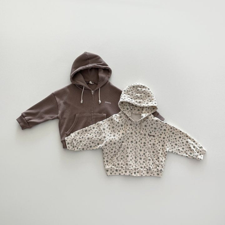 [PRE-ORDER] Waffle hooded zip-up