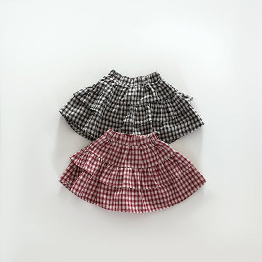 [PRE-ORDER] Check tiered skirt