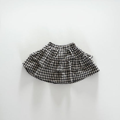[PRE-ORDER] Check tiered skirt