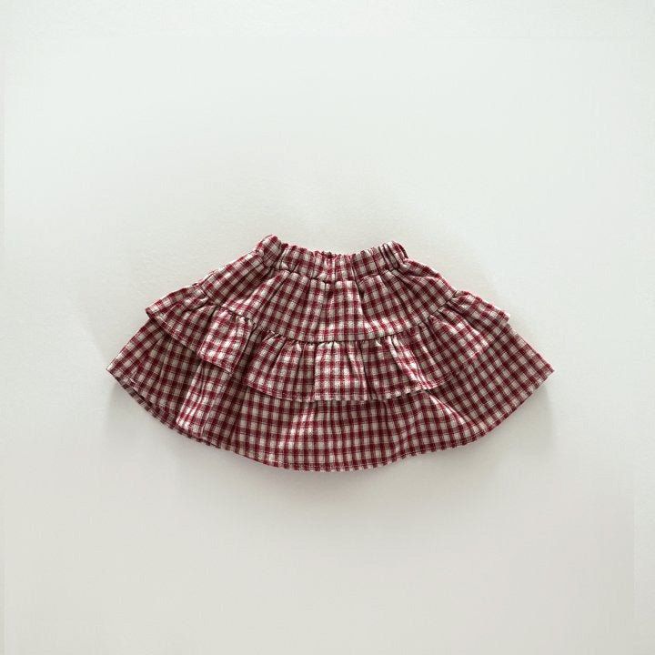[PRE-ORDER] Check tiered skirt