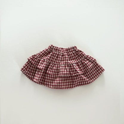 [PRE-ORDER] Check tiered skirt