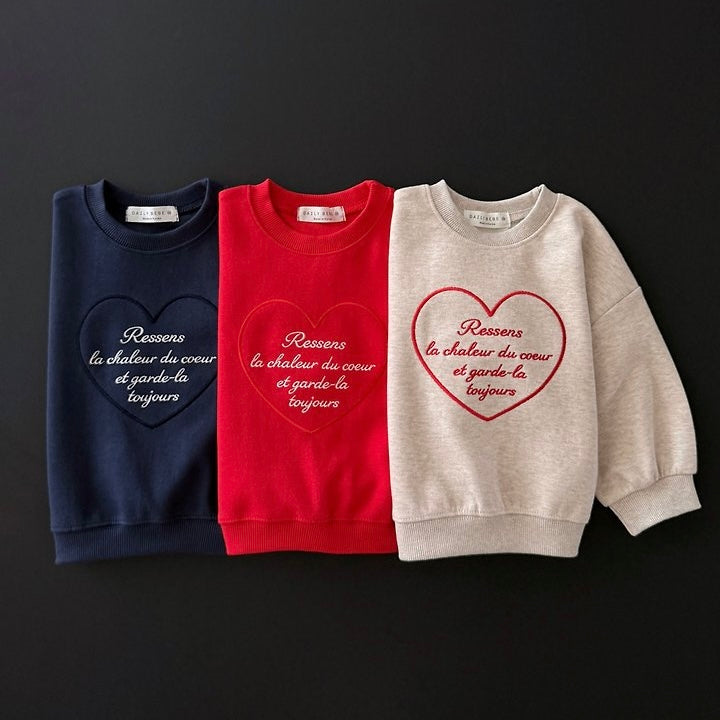 [PRE-ORDER] Heart Embroidered Sweatshirt