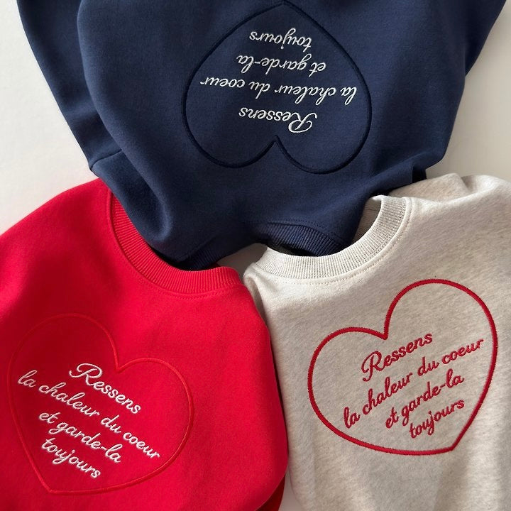[PRE-ORDER] Heart Embroidered Sweatshirt
