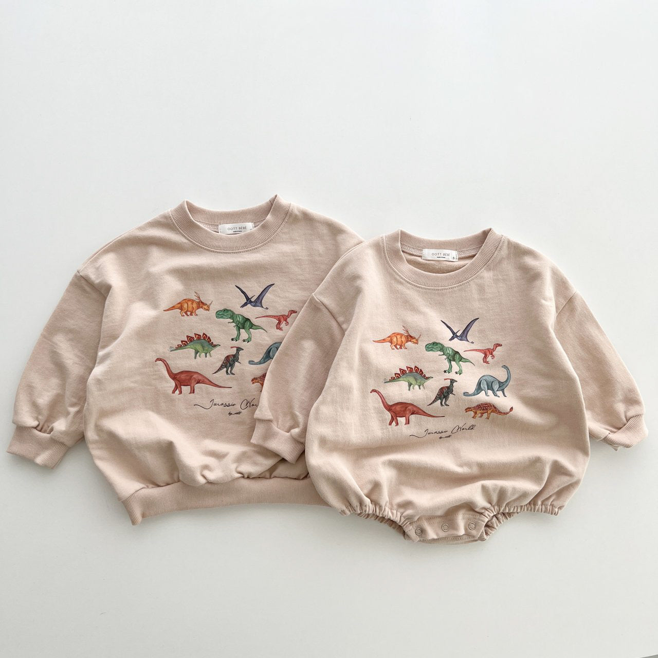 Dinosaur World Romper [ivory & green]