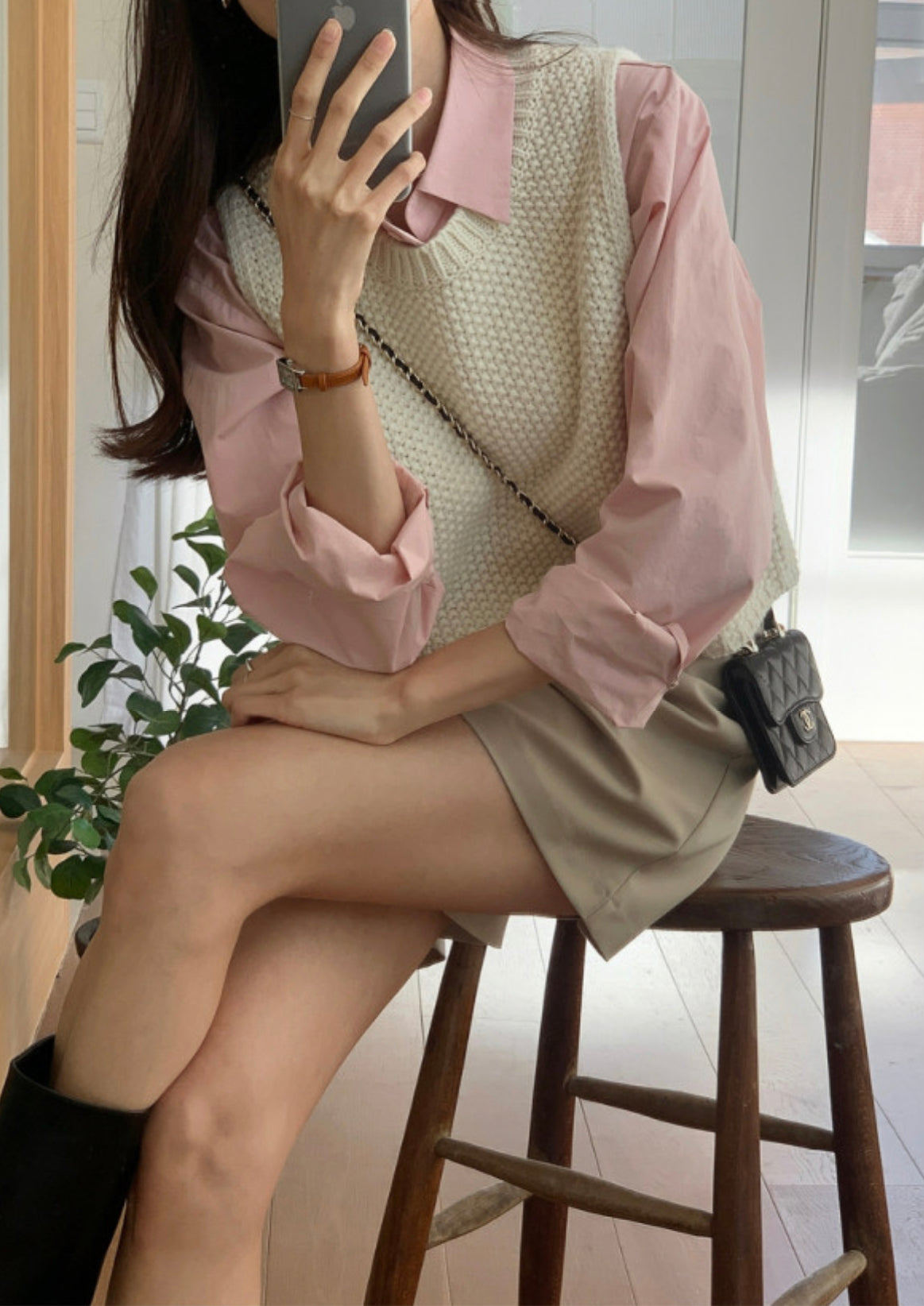 Cropped Knit Vest