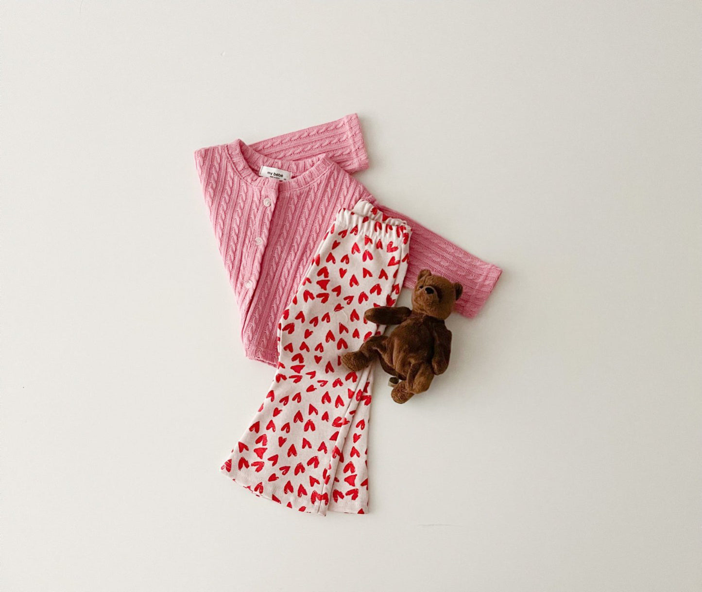 Spring Twist Cardigan [Ivory, Pink]